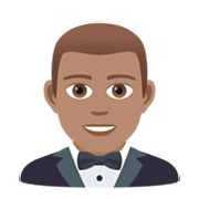 🤵🏽 Emoji Pessoa De Smoking: Pele Morena na JoyPixels 5.5.