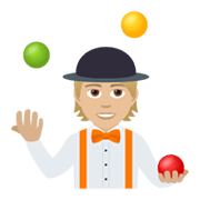 Emoji 🤹🏼 Persona Che Fa Giocoleria: Carnagione Abbastanza Chiara su JoyPixels 5.5.