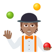 Emoji 🤹🏽 Persona Che Fa Giocoleria: Carnagione Olivastra su JoyPixels 5.5.