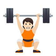 🏋🏻 Emoji Pessoa Levantando Peso: Pele Clara na JoyPixels 5.5.
