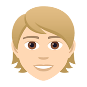 👱🏻 Emoji Person: helle Hautfarbe, blondes Haar JoyPixels 5.5.