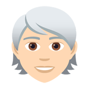Émoji 🧑🏻‍🦳 Adulte : Peau Claire Et Cheveux Blancs sur JoyPixels 5.5.