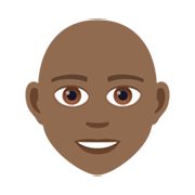 🧑🏾‍🦲 Emoji Erwachsener: mitteldunkle Hautfarbe, Glatze JoyPixels 5.5.