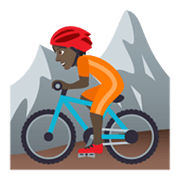 🚵🏿 Emoji Pessoa Fazendo Mountain Bike: Pele Escura na JoyPixels 5.5.