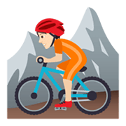 🚵🏻 Emoji Pessoa Fazendo Mountain Bike: Pele Clara na JoyPixels 5.5.