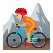 🚵🏼 Emoji Mountainbiker(in): mittelhelle Hautfarbe JoyPixels 5.5.