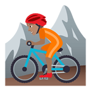 🚵🏽 Emoji Mountainbiker(in): mittlere Hautfarbe JoyPixels 5.5.