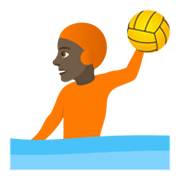 🤽🏿 Emoji Pessoa Jogando Polo Aquático: Pele Escura na JoyPixels 5.5.