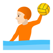 🤽🏻 Emoji Wasserballspieler(in): helle Hautfarbe JoyPixels 5.5.