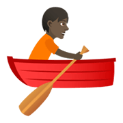 🚣🏿 Emoji Person im Ruderboot: dunkle Hautfarbe JoyPixels 5.5.
