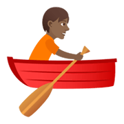 🚣🏾 Emoji Person im Ruderboot: mitteldunkle Hautfarbe JoyPixels 5.5.