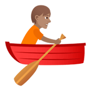 🚣🏽 Emoji Person im Ruderboot: mittlere Hautfarbe JoyPixels 5.5.
