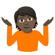 🤷🏿 Emoji schulterzuckende Person: dunkle Hautfarbe JoyPixels 5.5.