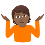 Emoji 🤷🏾 Persona Che Scrolla Le Spalle: Carnagione Abbastanza Scura su JoyPixels 5.5.