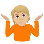 Emoji 🤷🏼 Persona Che Scrolla Le Spalle: Carnagione Abbastanza Chiara su JoyPixels 5.5.