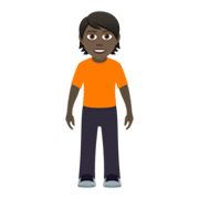 🧍🏿 Emoji Pessoa Em Pé: Pele Escura na JoyPixels 5.5.