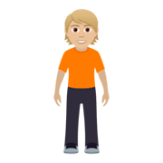 🧍🏼 Emoji stehende Person: mittelhelle Hautfarbe JoyPixels 5.5.