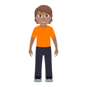 🧍🏽 Emoji Persona De Pie: Tono De Piel Medio en JoyPixels 5.5.