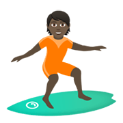 Emoji 🏄🏿 Persona Che Fa Surf: Carnagione Scura su JoyPixels 5.5.