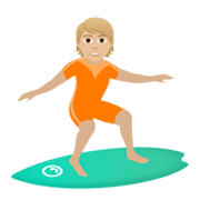 🏄🏼 Emoji Persona Haciendo Surf: Tono De Piel Claro Medio en JoyPixels 5.5.