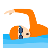 🏊🏻 Emoji Schwimmer(in): helle Hautfarbe JoyPixels 5.5.