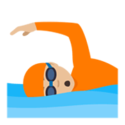 🏊🏼 Emoji Persona Nadando: Tono De Piel Claro Medio en JoyPixels 5.5.
