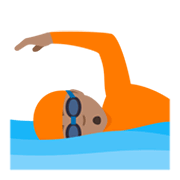 Emoji 🏊🏽 Persona Che Nuota: Carnagione Olivastra su JoyPixels 5.5.