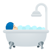 Emoji 🛀🏻 Persona Che Fa Il Bagno: Carnagione Chiara su JoyPixels 5.5.