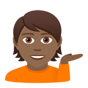 💁🏾 Emoji Pessoa Com A Palma Virada Para Cima: Pele Morena Escura na JoyPixels 5.5.