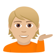💁🏼 Emoji Infoschalter-Mitarbeiter(in): mittelhelle Hautfarbe JoyPixels 5.5.