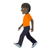 🚶🏿 Emoji Pessoa Andando: Pele Escura na JoyPixels 5.5.
