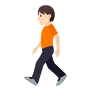 🚶🏻 Emoji Fußgänger(in): helle Hautfarbe JoyPixels 5.5.