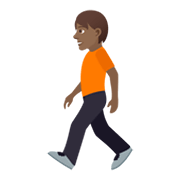 🚶🏾 Emoji Fußgänger(in): mitteldunkle Hautfarbe JoyPixels 5.5.