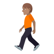 🚶🏽 Emoji Pessoa Andando: Pele Morena na JoyPixels 5.5.