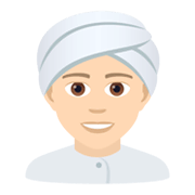 👳🏻 Emoji Pessoa Com Turbante: Pele Clara na JoyPixels 5.5.