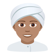 👳🏽 Emoji Persona Con Turbante: Tono De Piel Medio en JoyPixels 5.5.