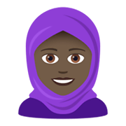 🧕🏿 Emoji Frau mit Kopftuch: dunkle Hautfarbe JoyPixels 5.5.