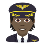 🧑🏿‍✈️ Emoji Pilot(in): dunkle Hautfarbe JoyPixels 5.5.