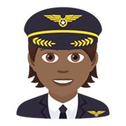 🧑🏾‍✈️ Emoji Piloto: Pele Morena Escura na JoyPixels 5.5.