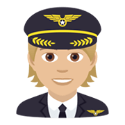 🧑🏼‍✈️ Emoji Pilot(in): mittelhelle Hautfarbe JoyPixels 5.5.