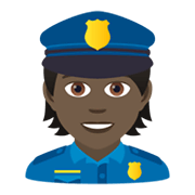 👮🏿 Emoji Agente De Policía: Tono De Piel Oscuro en JoyPixels 5.5.