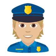 👮🏼 Emoji Polizist(in): mittelhelle Hautfarbe JoyPixels 5.5.