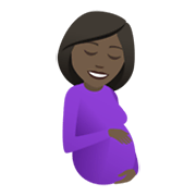 🤰🏿 Emoji schwangere Frau: dunkle Hautfarbe JoyPixels 5.5.
