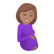 🤰🏽 Emoji schwangere Frau: mittlere Hautfarbe JoyPixels 5.5.