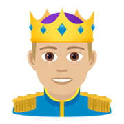 🤴🏼 Emoji Príncipe: Tono De Piel Claro Medio en JoyPixels 5.5.