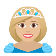 Émoji 👸🏼 Princesse : Peau Moyennement Claire sur JoyPixels 5.5.