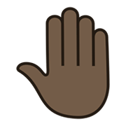 🤚🏿 Emoji Dorso Da Mão Levantado: Pele Escura na JoyPixels 5.5.