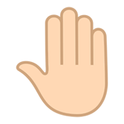 🤚🏻 Emoji erhobene Hand von hinten: helle Hautfarbe JoyPixels 5.5.