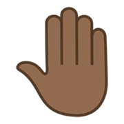 🤚🏾 Emoji Dorso Da Mão Levantado: Pele Morena Escura na JoyPixels 5.5.