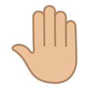Emoji 🤚🏼 Dorso Mano Alzata: Carnagione Abbastanza Chiara su JoyPixels 5.5.